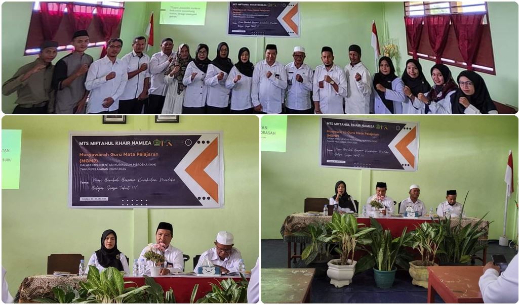 Kepala Seksi Pendidikan Islam Membuka Kegiatan MGMP di MTs Miftahul Khair Namlea.